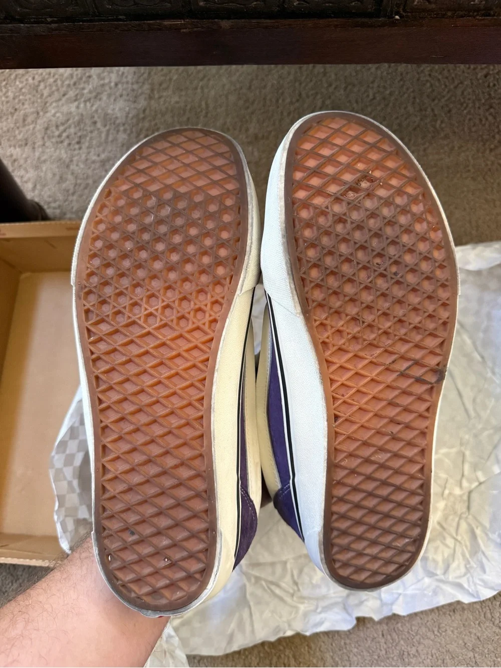 Men's Purple Suede Skate Sneakers with White Stripe